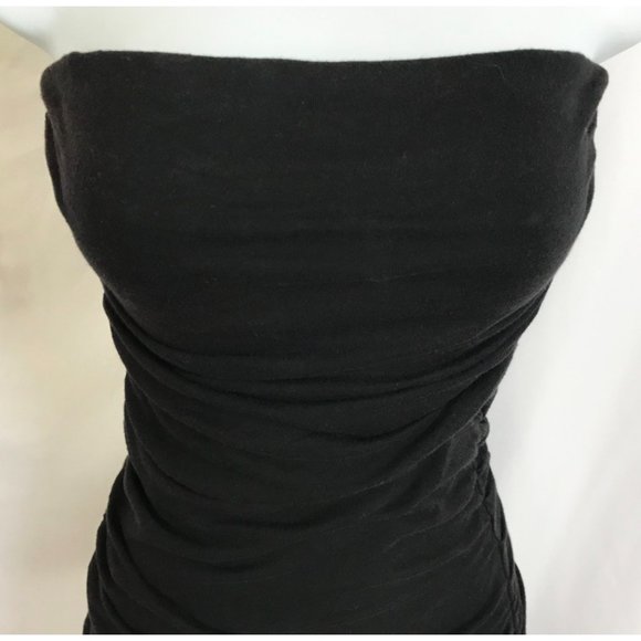 Anthropologie Velvet Sheath Little Black Dress Strapless - Picture 6 of 10